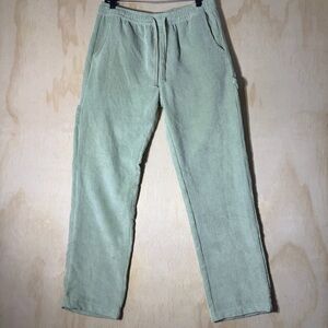 Forever 21 Men Corduroy Carpenter Pants Green M Casual Drawstring Relaxed Fit